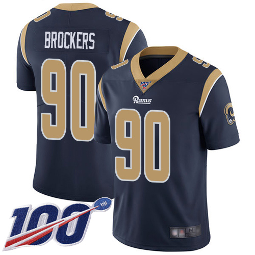 Los Angeles Rams Limited Navy Blue Men Michael Brockers Home Jersey NFL Football #90 100th Season Vapor Untouchable